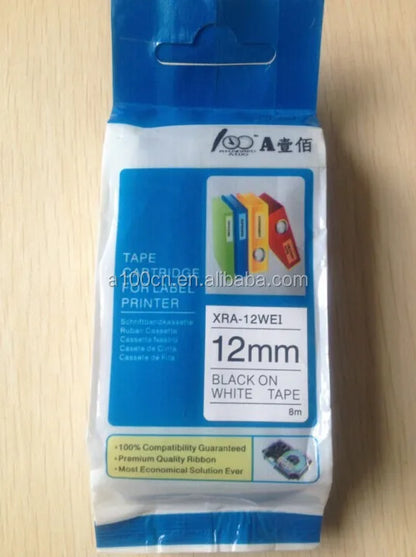 Compatible XR12YW XR12GN XR12GD XR12SR 12mm Label Tape Cartridge for Casio Printer