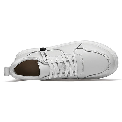 Men's Skateboarding Shoes Sneakers Skate Shoes Height Increasing Thick Sole Platform Leather Low-top Lace up Flats Casual