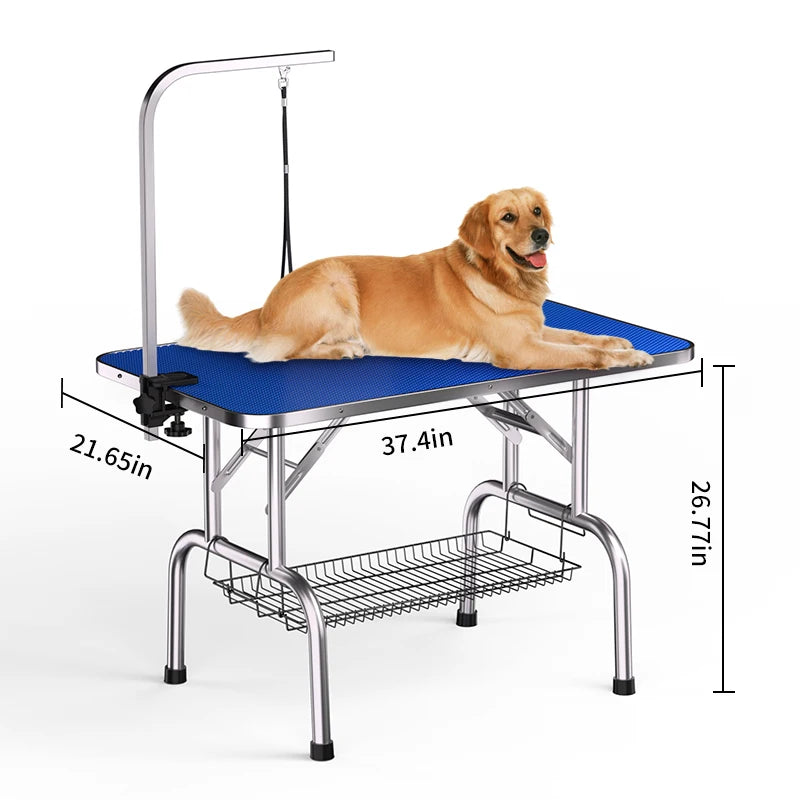 Easy to Clean Premium Stainless Steel Dog Grooming Table for Home and Professional Use