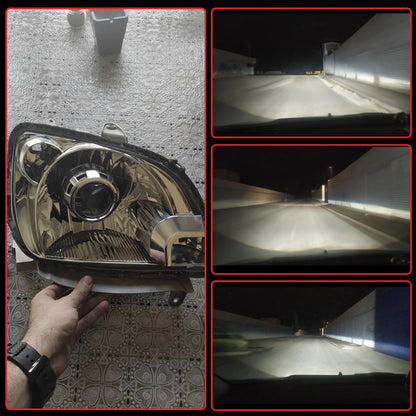 2.5 Inch Bi Led Projector Lens Led Light H4 H7 9005 9006 Car Headlight Bulb High Low Beam 6000K Diode 100W 40000LM Turbo Tuning