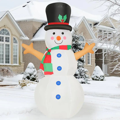 GOOSH 4 FT Christmas Inflatables Snowman Outdoor Decorations LED Lights Built-In Xmas Yard & Indoor Garden Lawn Décor for Party