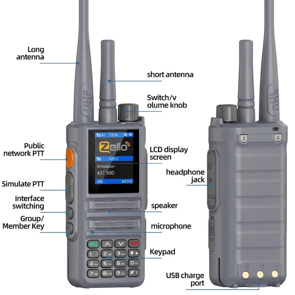 US Warehouse BQ-889 Dual Mode 4G Poc Long Range Waterproof Walkie Talkie 1Set 2Pcs GPS Wireless Radio With SIM Card