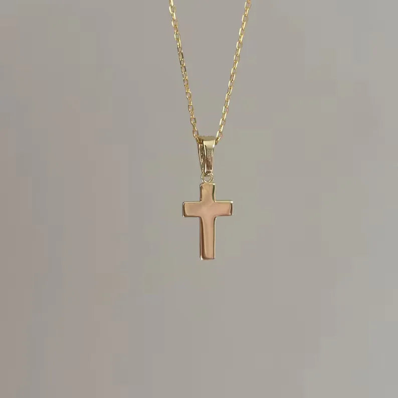 Minimalist 0.12ctw Moissanite Pave Cross Necklace Christian Religious Pendant 14K Gold Plated Cross Charm for Party Occasions