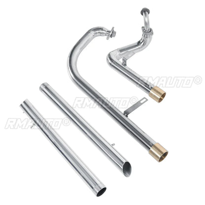 Motorcycle Long Exhaust Muffler Pipe Full System + Silencer for Yamaha Virago XV125 XV250 Moto Stainless Steel Exhaust Pipes