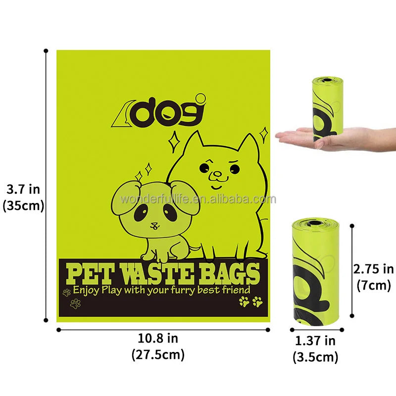 OEM  ODM Pet Poop Bag Eco Corn Starch Poop Bag Dog Poop Bags Biodegradable for Dogs