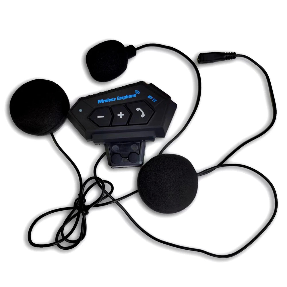 Hot Selling Helmet Bluetooth Headset Earphone, Auriculares Bluetooth Para Capacete BT12, Ecouteur Bluetooth Pour Casque Moto