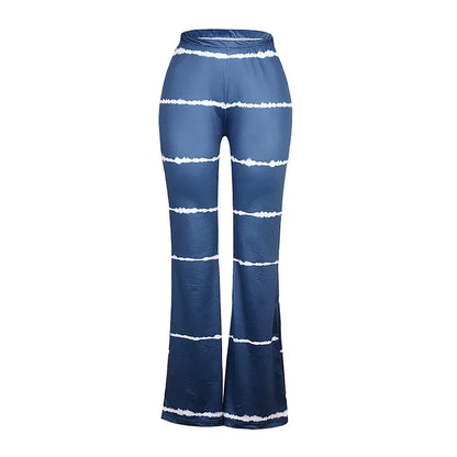 2023 Brown Leopard Y2K Joggers Women High Waist Flare Pants Double Layer Mesh Girl Aesthetic Tie Dye Trousers Female Sweatpants