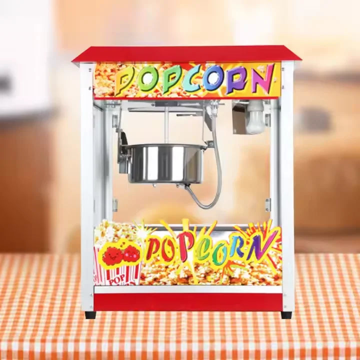 Red Roof Commercial Electric Pop Corn Making Maker Customized Popcorn Machine Popcorn Machine 8oz Kettle Popcorn Machine