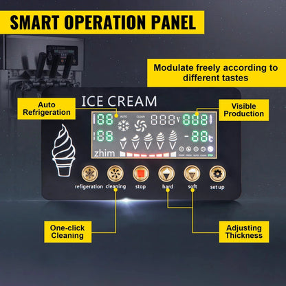Czech Warehouse Ready Stock New Arrival VEVOR Soft Ice Cream Machine Commercial Countertop Soft Ice Cream Maker