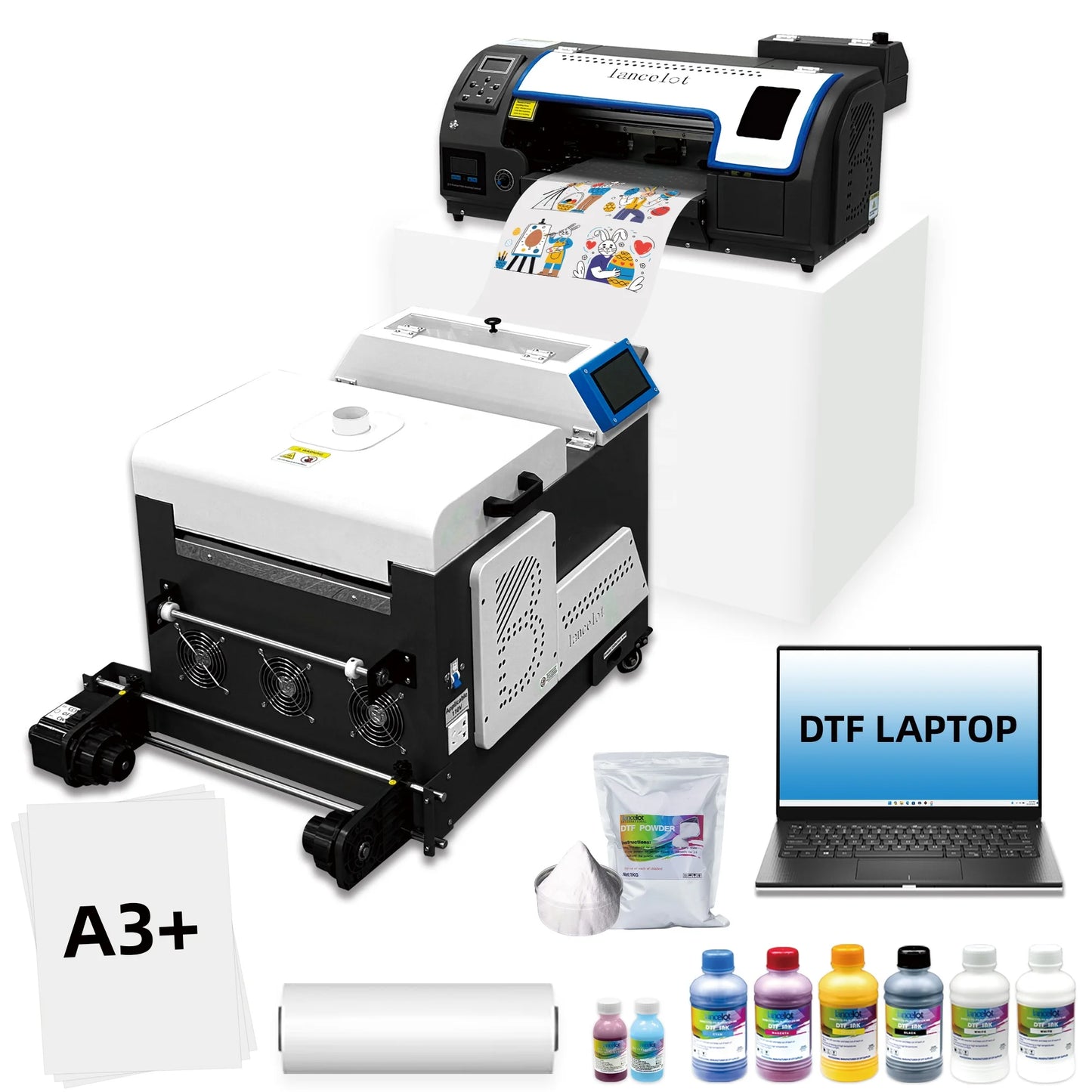 Lancelot M1630 Pro A3 DTF Printer with Automatic Powder Shaker Dryer System Holiday Mode Auto Cutting for T Shirt Printing