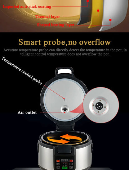 Rice Cooker 16L Customizable Rice Warmer Digital Multicooker Multifunction Rice Cooker 5kg 16L