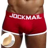 Hip Lift Butt Enhancement Low-Rise Knitted Boxer Briefs Soft Breathable Cotton Daily Casual Removable Front Padding Men's Waist