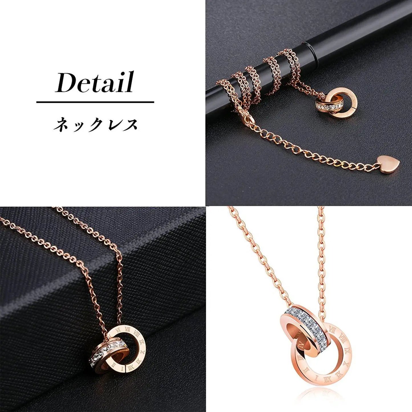 AAA Zircon Stone Stainless Steel Pendant Necklace Non-fading Simple Light Luxurious Clavicle Necklace for Women Gift