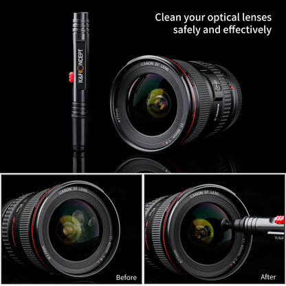 K&F Concept Lens Cleaning Pen with Retractable Soft Brush for DSLR Cameras and Sensitive Electronics Optics Cleaning Tool