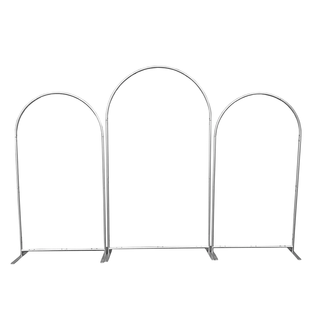 Hot Selling 3-Piece Aluminum Chiara Arch Backdrop Stand - Professional Triple Arch Set for Wedding and Party Decoration