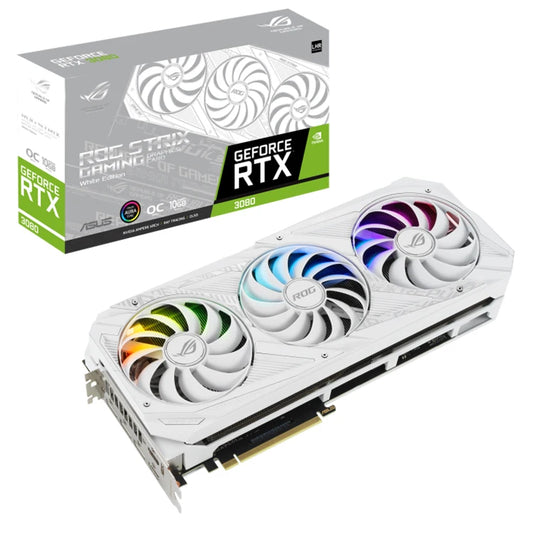 Used ASU'S ROG Strix GeForce RTX 3080 OC WHITE V2 Gaming Graphics Card with 10GB GDDR6X 320-bit Memory by PDG ibma