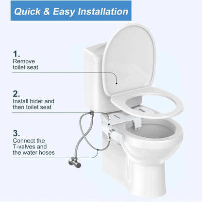 Modern Bathroom Ultra-Slim Dual Nozzle Retractable Bidet Attachment Non-Electric Cold Water for Hotel Toilet Seat Made Plastic