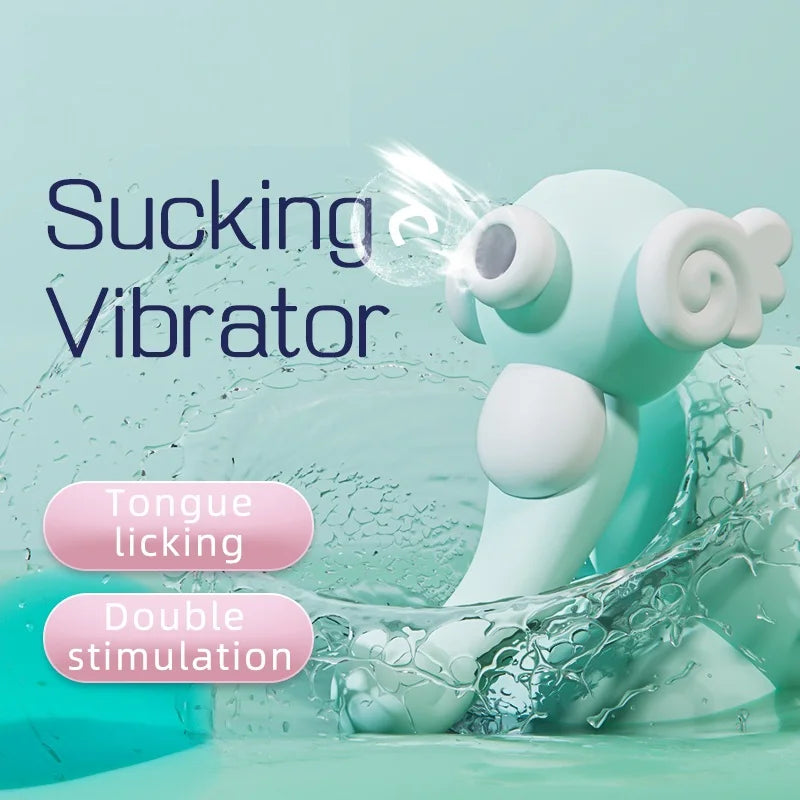 Cute Seahorse Vibrator for Women Clitoral Sucking & Vibration Toy Small Portable Design with Powerful Motor in US Stock