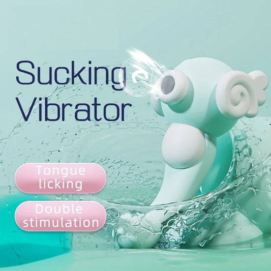 Cute Seahorse Vibrator for Women Clitoral Sucking & Vibration Toy Small Portable Design with Powerful Motor in US Stock