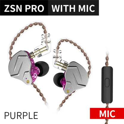 KZ ZSN PRO 1BA 1DD Hybrid Technology HIFI Metal In Ear Earphones Bass Earbud Sport Noise Cancelling Headset KZ ZSTX ZSX ZS10 PRO