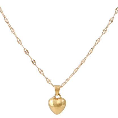 1Pc Stainless Steel Snake Chain Simple Love Pendant Necklace Personalized Trendy Fashion