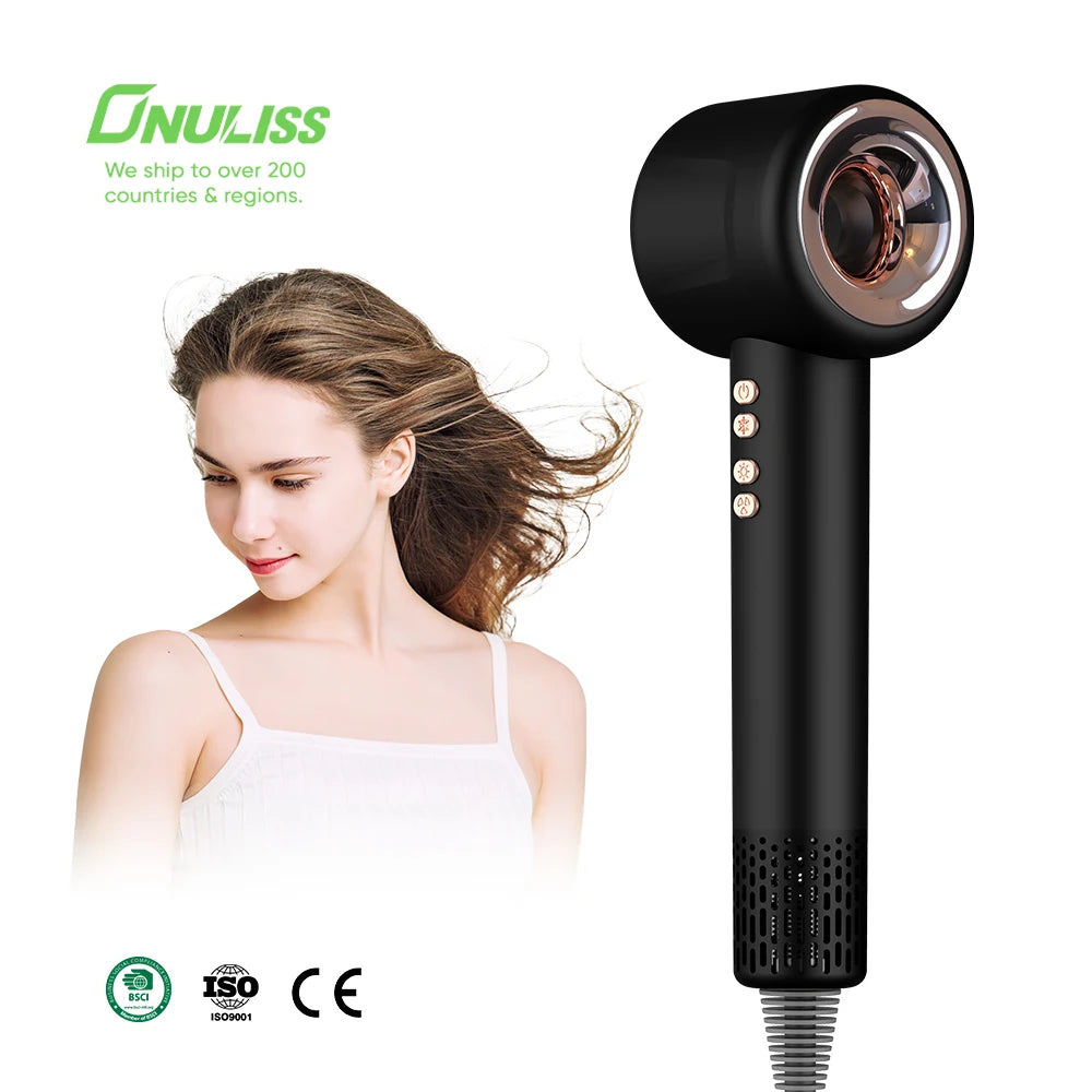 Professional 2000W High-Speed Brushless Motor Negative Ionic Blow Dryer 110000Rpm Powerful Ion Hair Dryer for Car & Salon Use