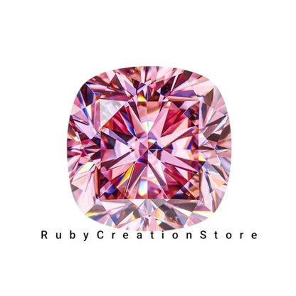 Pink Cushion Cut Moissanite Loose Stone VVS1 Clarity Gemstone for Jewelry Making All Sizes