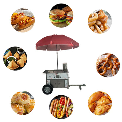 Coffee Van Catering Cart Burgers Fries Ice Cream Bus Mobile Food Truck Square Food Trailer With Full Kitchen Equipment