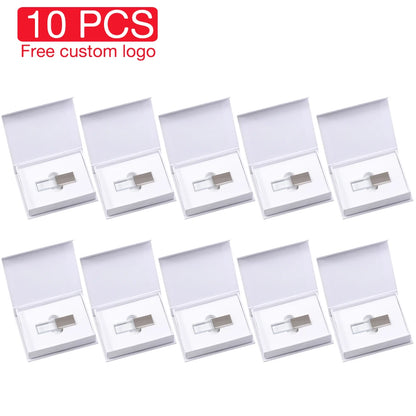 10PCS/LOT Crystal USB 2.0 Wedding Gift Flash Drives Free Custom Logo Pen Drive 100% Real Capacity Stick 128GB 8GB 16GB 32GB 64GB