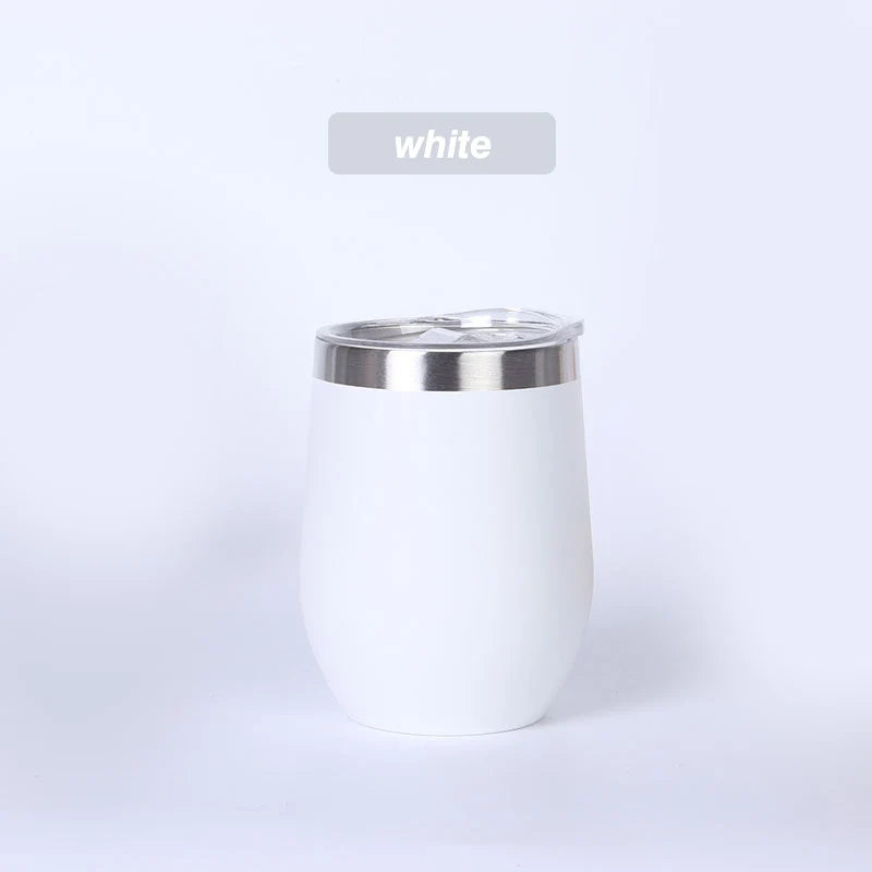 Professional Oem Factory Customizable 12oz Egg Shaped Double Wall Vacuum Stainless Steel Wine Tumbler With Own Personalized Logo