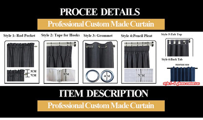 Custom size 300cm Height 80-95% shading Rate Blackout Curtain for Bedroom Window Living Room Drapes,Front and Back Color Same