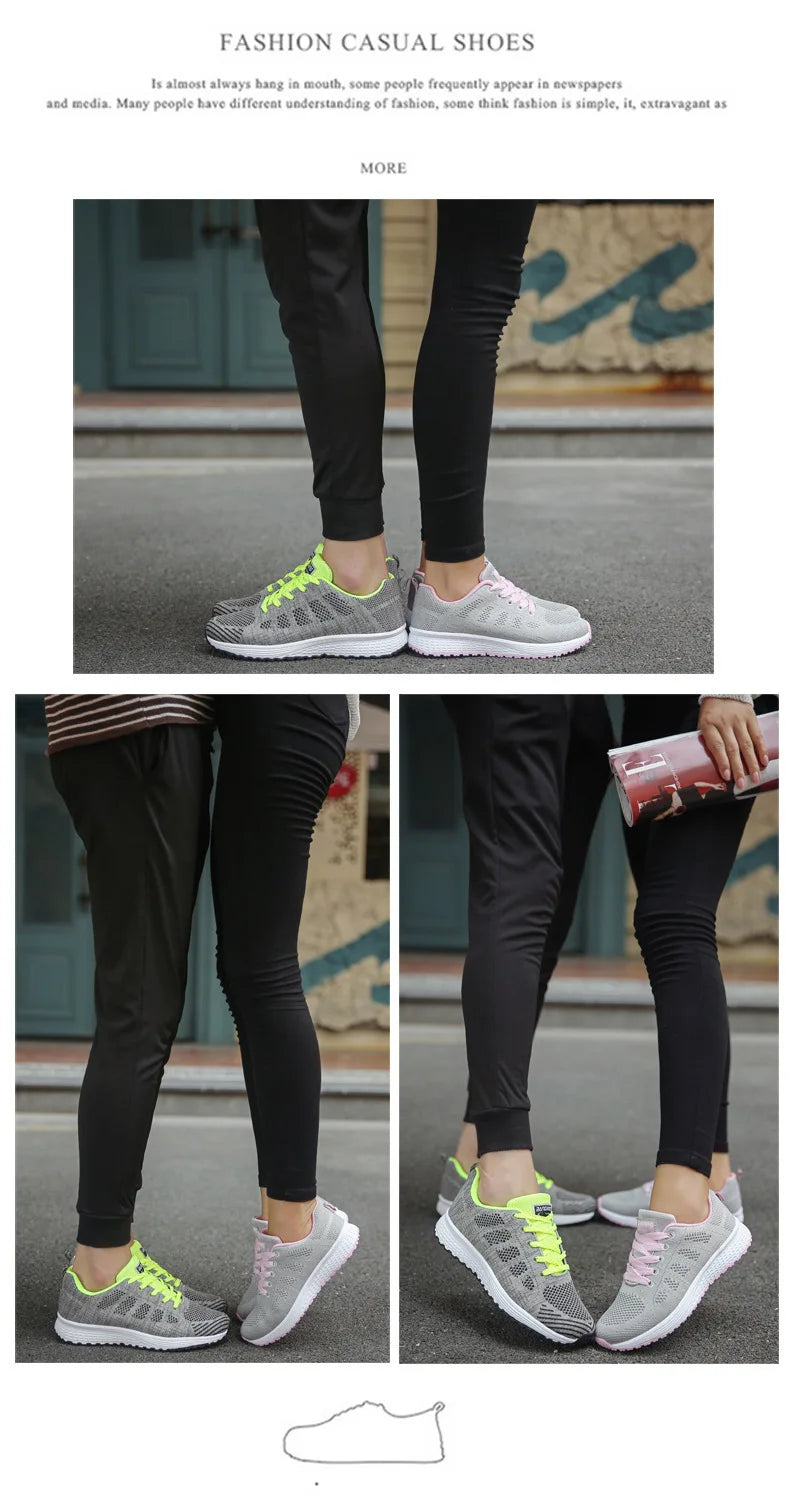 2026 NEW KJ 2024 Fashion Breathable Mesh Walking Vulcanized Shoes Women's White Sports Shoes Women's Tennis Women's Fitness