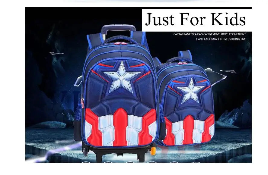 School Troilley Bag Set for boys School Trolley Backpack Set Lunch Bag School Wheeled Backpack for boys School Bookbag Rucksacks
