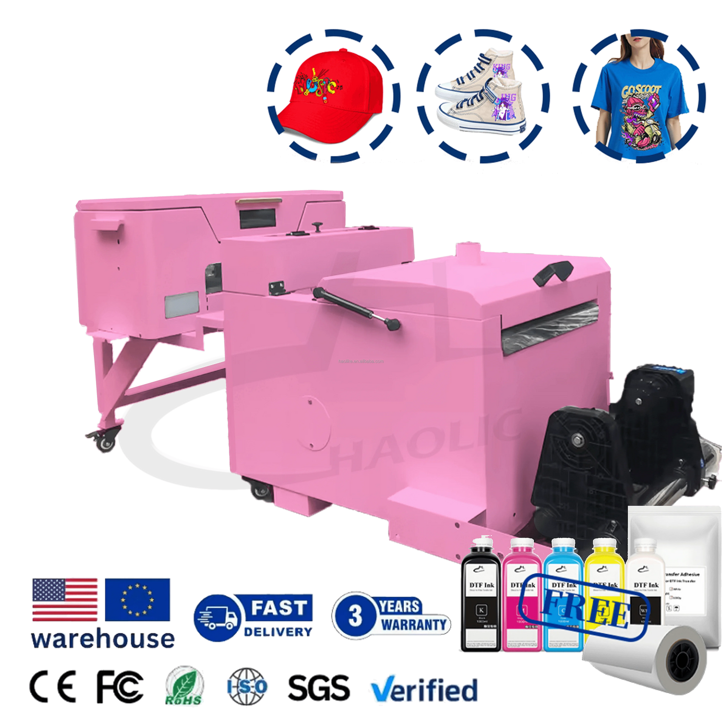 New Arrival A3 Black DTF Powder Shaker Machine with Roller Wrapper & Heater for T-Shirt Textile Printing