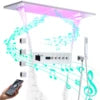 Ceiling Rain Shower Matte Black Modern LED Music Shower Set 36*12inch  Bathroom Thermostatic Digital Smart Mixed System