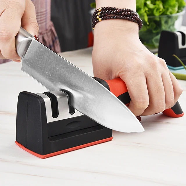 Quality 3-Slot Manual Fixed-Angle Kitchen Knife Sharpener Multi-Purpose Scissors Tool Sharpening Accessories New Design