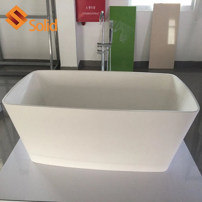 Hot Design White Tub  Artificial Stone Solid Surface Bath Tub Freestanding Soaking Bathroom Bathtub