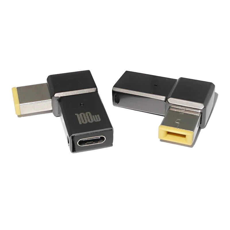 PD 100W USB Type C Female to DC Male Adapter for Lenovo ThinkPad USB-C Fast Charging Cable Converter Square PD Plug