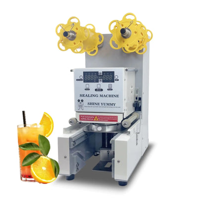 Certified NSF/CE/ETL Commercial 90/95 Caliber Milk Tea Shop Cup Sealing Machine with EU  Automatic Bubble Tea Cup Sealing