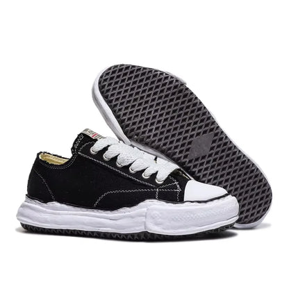 Men's Designer Canvas Shoes MMY Low-top Dissolve Sole Casual Sneakers Unisex Black Designer Shoe Luxury  Men