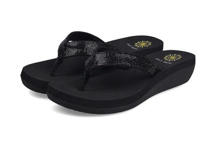 Best Selling Womens Slides Quality Rhinestone Slope Heel Flip-flops Non-slip Elastic Insoles Korean Fashion Summer Sandals