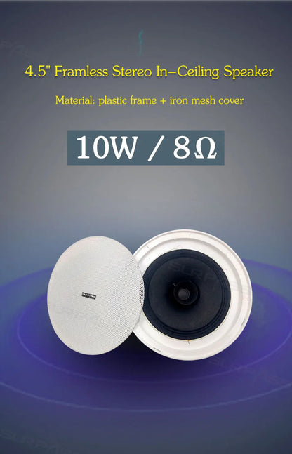 Bluetooth Wall Amplifier Smart Home Audio Mini Touch Screen 4*20W Stereo Sound Music PA System Loudspeaker Ceiling Speaker  suit