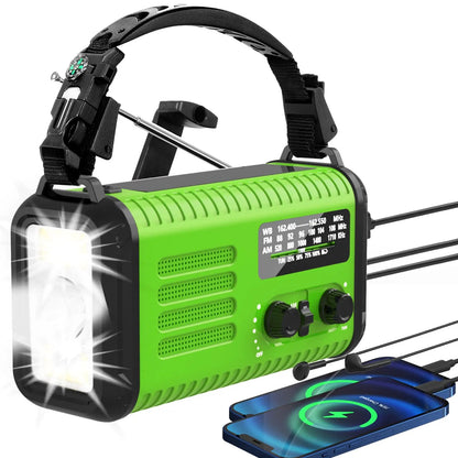 20000mAh Crank Radio, Emergency Radio, Solar Radio, NOAA/AM/FM Weather Radio, Torch & LED Reading Light, SOS Alarm, Compass