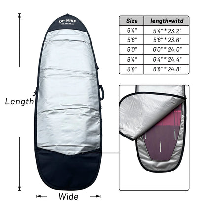 UPSURF Surfboard Travel Nylon Bag/Cover 5.4/5.8/6.0/6.4/6.8 600D Shortboard Bag