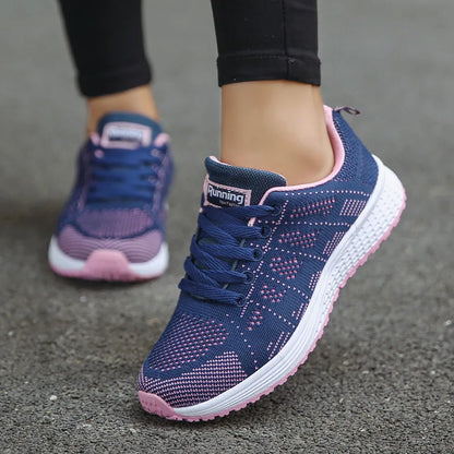 2026 NEW KJ 2024 Fashion Breathable Mesh Walking Vulcanized Shoes Women's White Sports Shoes Women's Tennis Women's Fitness