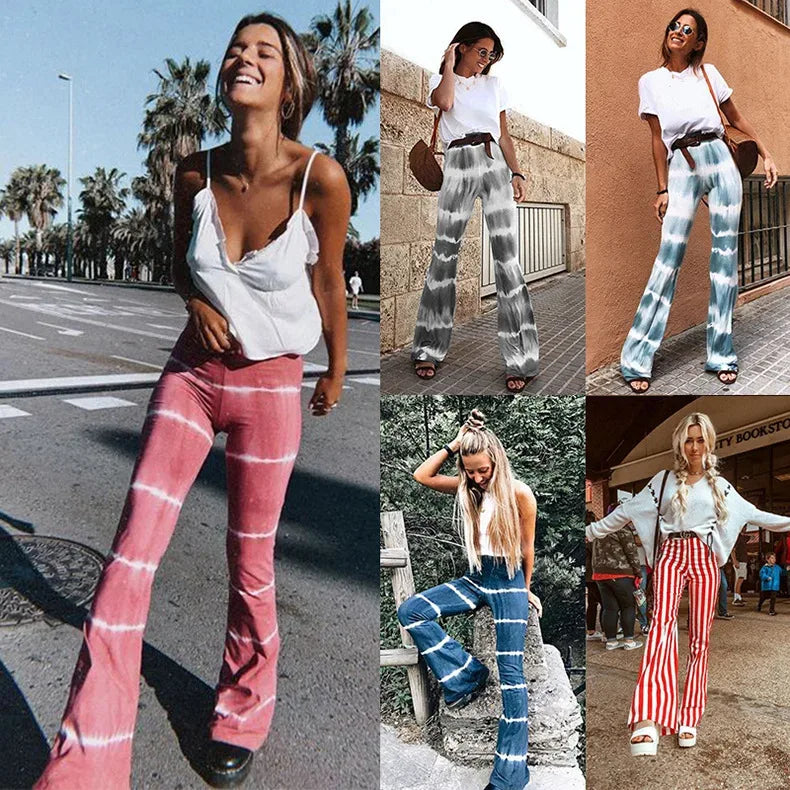 2023 Brown Leopard Y2K Joggers Women High Waist Flare Pants Double Layer Mesh Girl Aesthetic Tie Dye Trousers Female Sweatpants