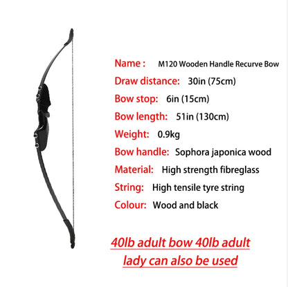 Piaoyu Archery Sport Suit Archery High Quality Wooden Recurve Bow Traditional Bow Archery Equipment Outdoor Sports