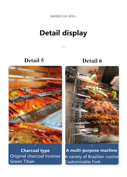 Commercial Charcoal Rotisserie|best Quality Barbecue Machine| Brazilian Grill Machine Price