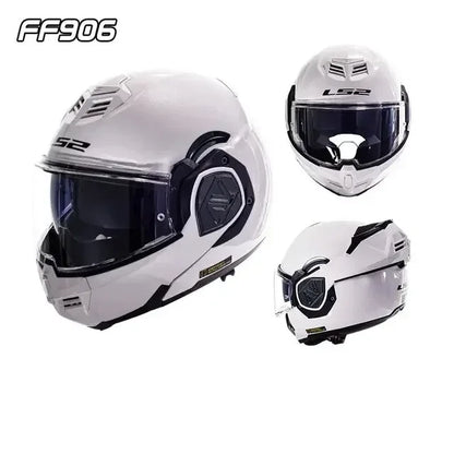 LS2 FF906 Full Face Flip up Helmets Motorcycle Modular Double Visor Helmet Built-in Lens ECE Capacete Casque Casco Moto