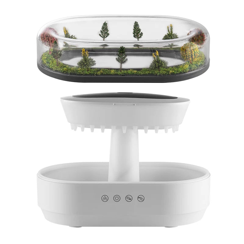 Smart Mini Ultrasonic Humidifier Cool Mist White Noise Portable Oil Aroma Diffuser for Hotel Household Use Rain Drop Essential